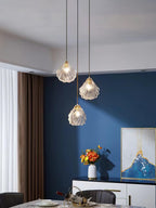 Shell Glass Pendant Light – Coastal Brass Hanging Lamp | Elegant Ambient Interior Lighting