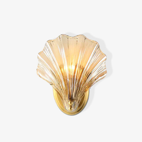 PearlShell Wall Light – Coastal Glass & Brass Sconce | Luxury Nautical Accent Lighting