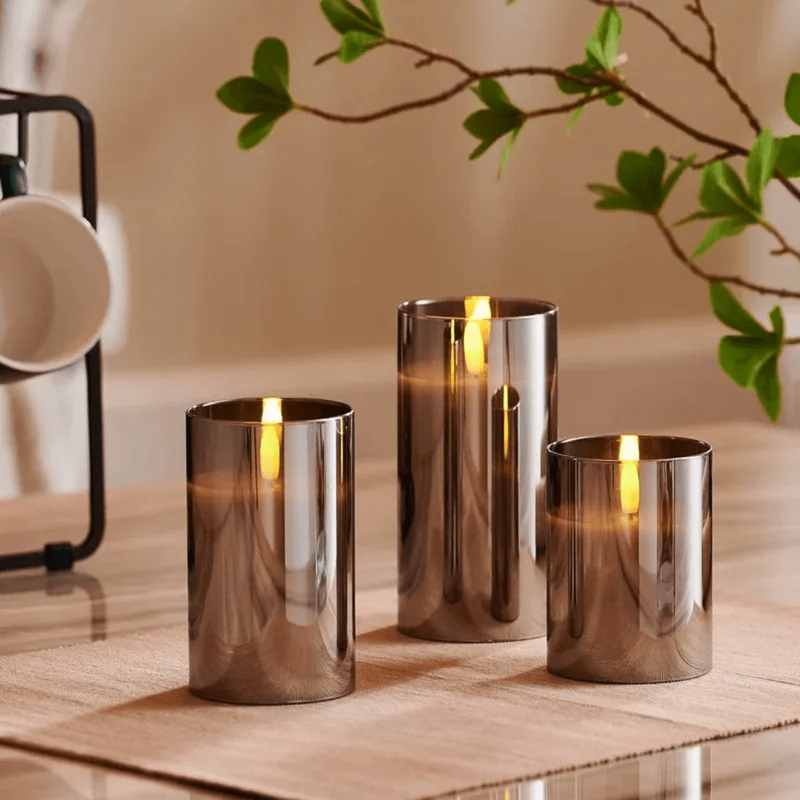 CANDLY 3-Piece Set – Elegant LED Candles with Realistic Flickering Flame Effect