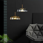 Solara Brass Pendant Light – Modern Glass LED Hanging Lamp | Elegant Ambient Interior Lighting