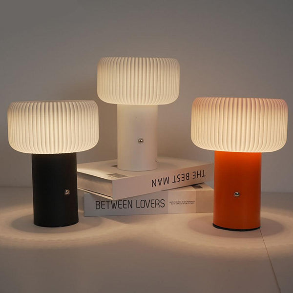 MushLume Rechargeable Night Light – Dimmable Mushroom Table Lamp | Modern Ambient LED Lighting