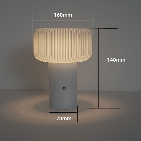 MushLume Rechargeable Night Light – Dimmable Mushroom Table Lamp | Modern Ambient LED Lighting