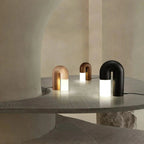 ArcForma Designer Table Lamp – Contemporary Curved Lighting | Modern Wooden Accent Lamp