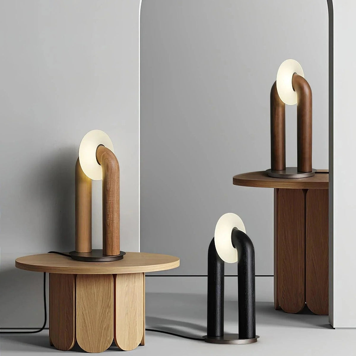 Arch Light Wireless LED Table Lamp – Modern Curved Design with Natural Elegance