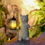 Golden Glowing Cat Garden Lamp – Solar Decorative Cat Statue Light | Outdoor Garden Lighting