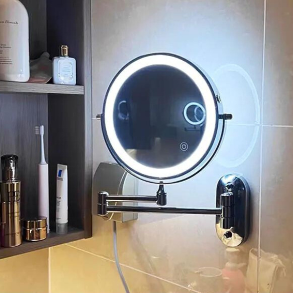 LuxeView LED Vanity Mirror – Rechargeable Magnifying Bathroom Mirror | Adjustable 3-Colour Lighting