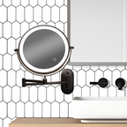 LuxeView LED Vanity Mirror – Rechargeable Magnifying Bathroom Mirror | Adjustable 3-Colour Lighting