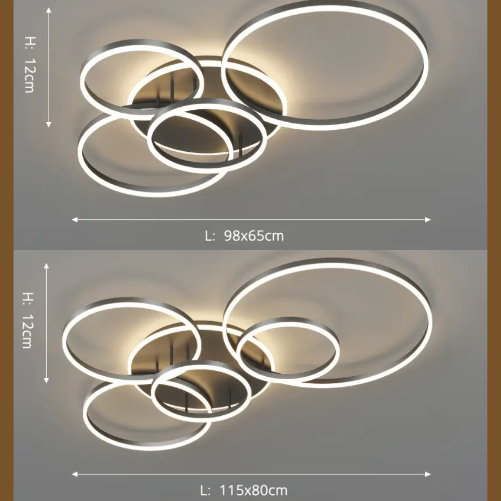 Noctis Halo Ceiling Light – Modern Black LED Ring Chandelier | Dimmable Contemporary Ceiling Lighting