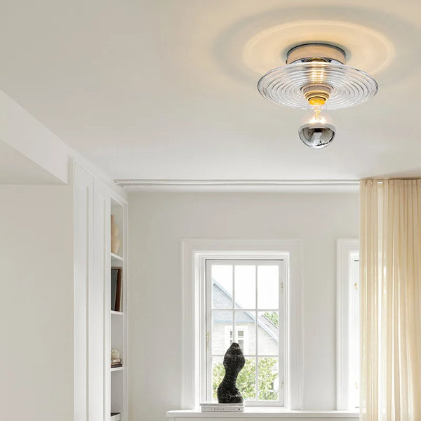 Riviera Glass Wall Light – Vintage-Inspired LED Wall Lamp | Ripple Glass Ambient Lighting | Timeless Interior Elegance