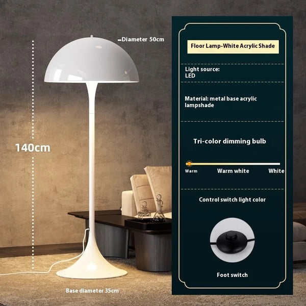 Nordhaven Mushroom Floor Lamp – Scandinavian Designer Lighting | Modern Ambient Statement Lamp
