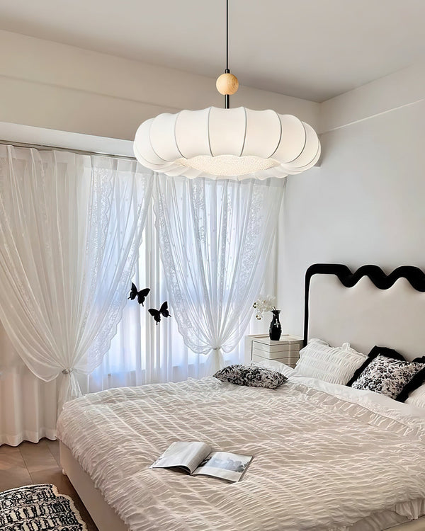 Veil Fabric Pendant Light – Modern LED Hanging Lamp | Soft Luxury Interior Lighting