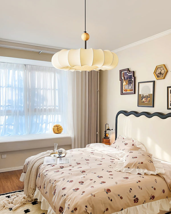 Veil Fabric Pendant Light – Modern LED Hanging Lamp | Soft Luxury Interior Lighting