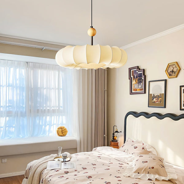 Veil Fabric Pendant Light – Modern LED Hanging Lamp | Soft Luxury Interior Lighting