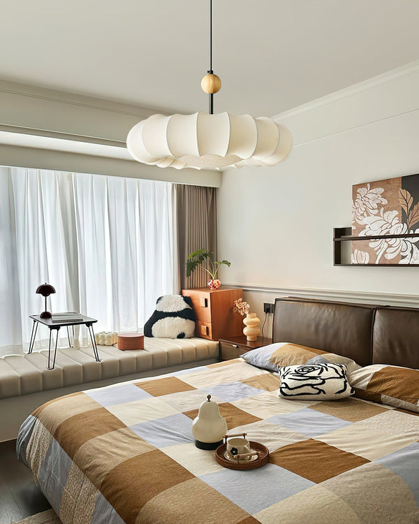 Veil Fabric Pendant Light – Modern LED Hanging Lamp | Soft Luxury Interior Lighting