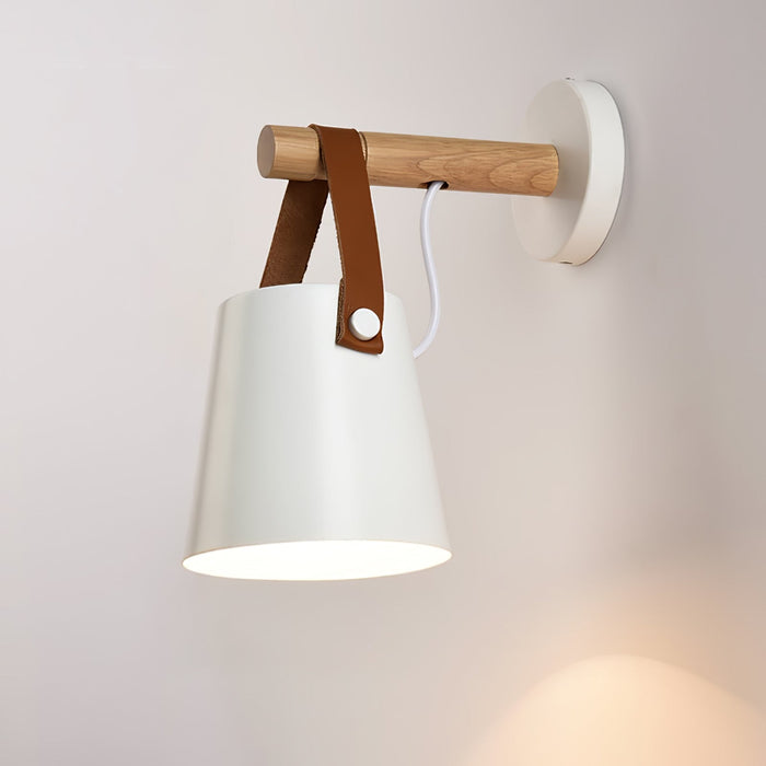 Conical Wooden Wall Lamp – Scandinavian Warmth with Natural Elegance