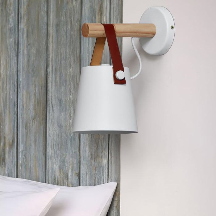 Conical Wooden Wall Lamp – Scandinavian Warmth with Natural Elegance