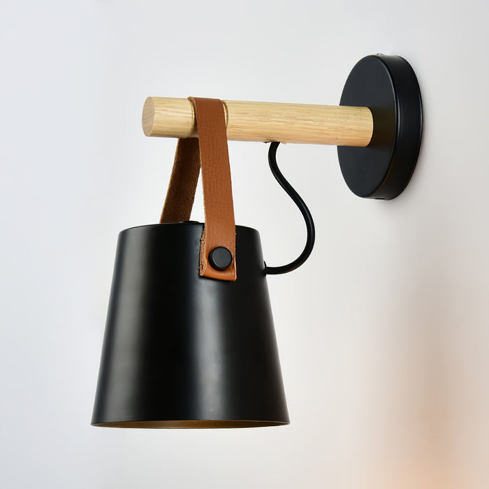 Conical Wooden Wall Lamp – Scandinavian Warmth with Natural Elegance