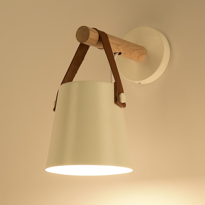 Conical Wooden Wall Lamp – Scandinavian Warmth with Natural Elegance