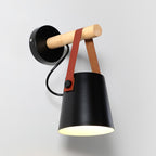 Conical Wooden Wall Lamp – Scandinavian Warmth with Natural Elegance