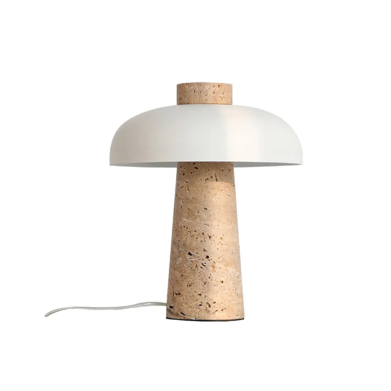 TerraStone Travertine Table Lamp – Natural Stone Designer Light | Wabi-Sabi Ambient Lighting