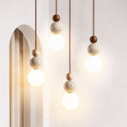 Travertine Stone Pendant Light – Natural Lava Rock Hanging Lamp | Modern Rustic Interior Lighting