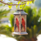Charming Cardinal Lantern – Solar Decorative Outdoor Lantern | Portable Garden Lighting
