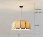 Hoshira Linen Pendant Light – Japandi Wabi-Sabi Ceiling Lamp | Soft Ambient LED Lighting for Modern Interiors
