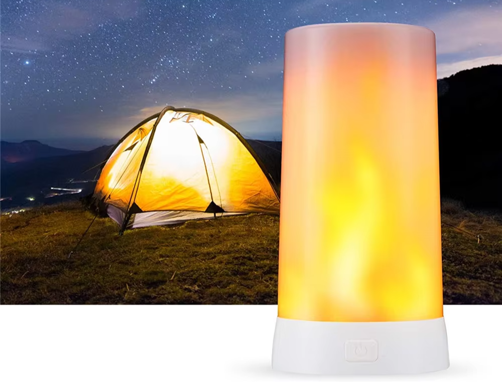 EmberAura Rechargeable Flame Lamp – USB LED Ambient Light with 4 Lighting Modes | Realistic Flame Effect Lamp
