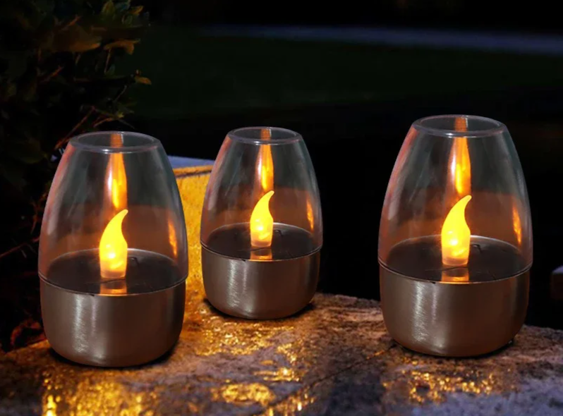 LumiVibe Solar LED Candle – Rechargeable Waterproof Garden Light with Flame Effect