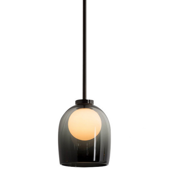 Smoke Glass Pendant Light – Modern Elegant Hanging Lamp | Contemporary Ambient Interior Lighting