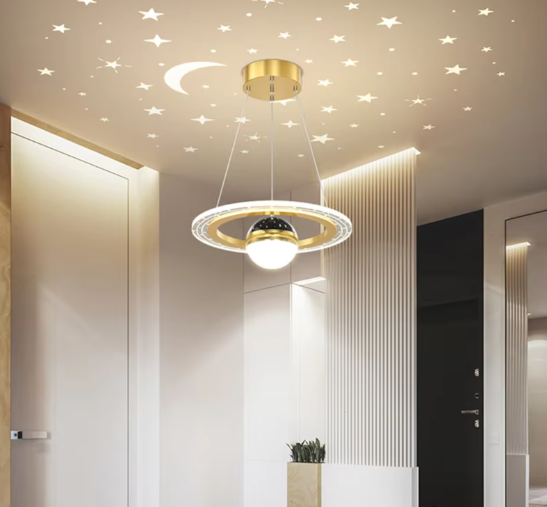 Celestira Projection Ceiling Light – Moon & Star LED Ceiling Lamp | Atmospheric Interior Lighting for Modern Spaces