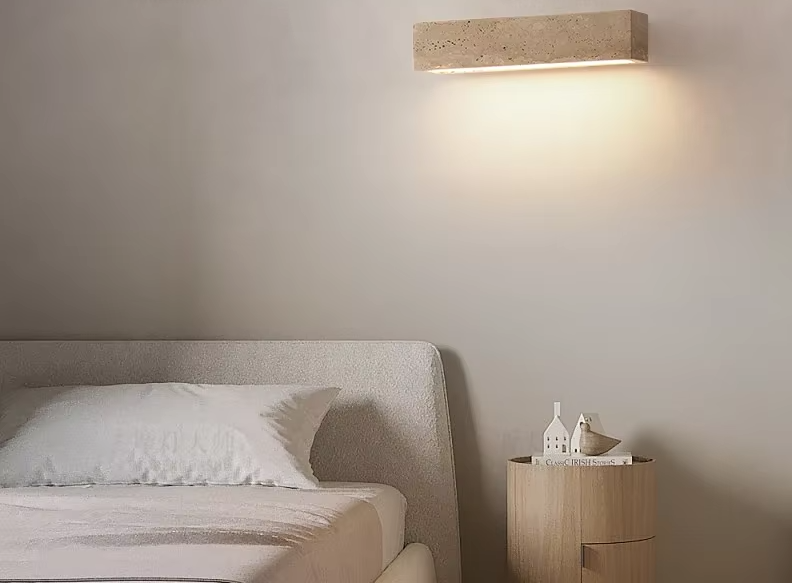 Zenora Stone Wall Light – Wabi-Sabi LED Wall Lamp | Natural Stone Ambient Lighting | Japandi Interior Elegance