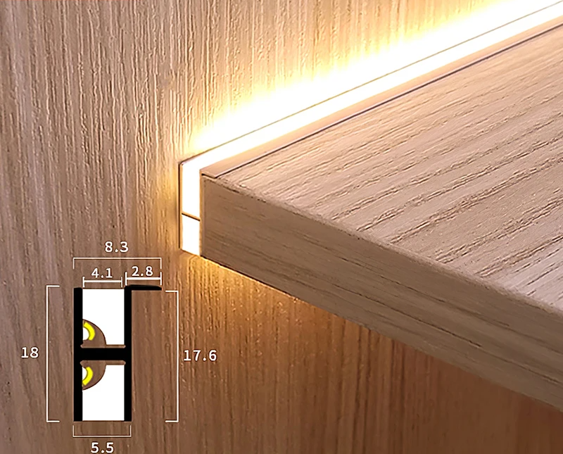 EdgeGlow Pro LED Shelf Light – Invisible Cabinet Lighting | Dimmable Warm White Display Illumination