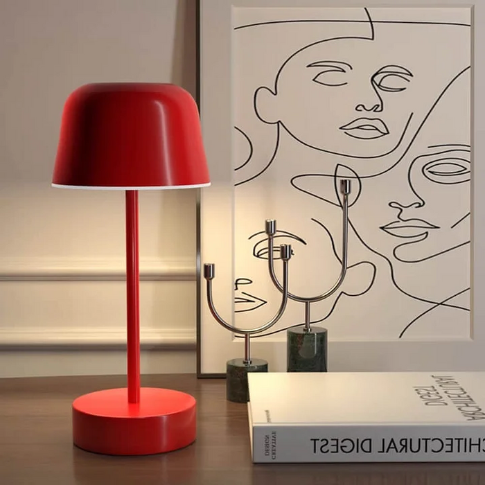 LumaGlow Rechargeable LED Table Lamp – Cordless Ambient Lighting | Dimmable Modern Metal Lamp
