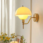 Mushroom Glow Wall Light – Organic Glass Sconce | Nordic Cream Accent Lighting