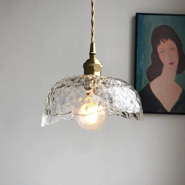 Brass Glass Pendant Light – Modern Elegant Hanging Lamp | Contemporary Ambient Interior Lighting
