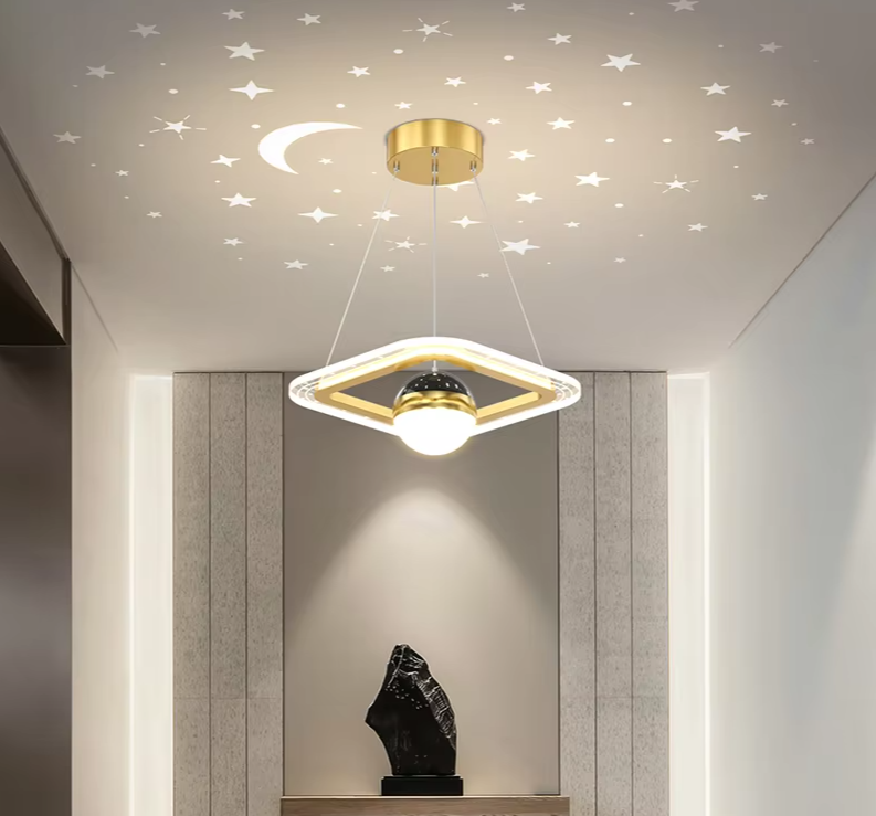 Celestira Projection Ceiling Light – Moon & Star LED Ceiling Lamp | Atmospheric Interior Lighting for Modern Spaces