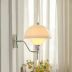 Mushroom Glow Wall Light – Organic Glass Sconce | Nordic Cream Accent Lighting