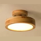 Scandinavian Wood Ceiling Light – Minimalist LED Flush Mount Lamp | Warm Natural Interior Lighting