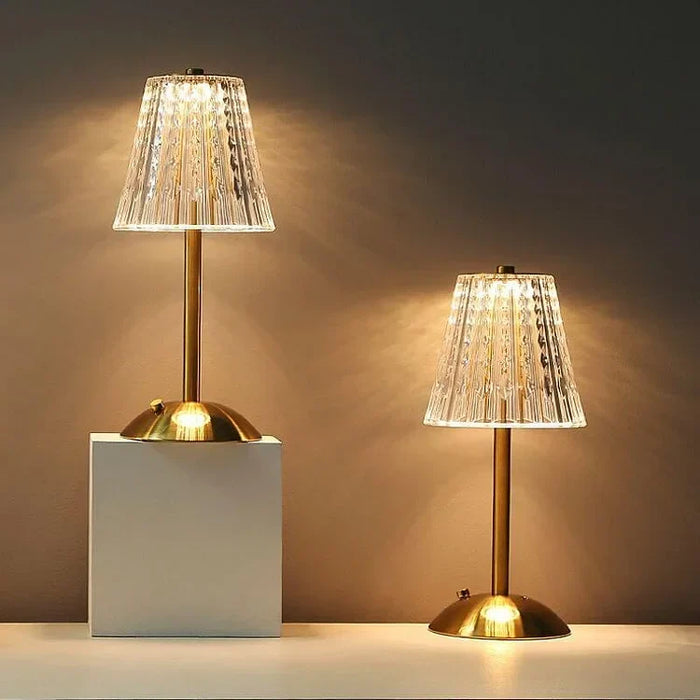 Aurielle Crystal Table Lamp – Rechargeable LED Lamp with Crystal Finish | Dimmable Cordless Ambient Lighting