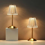 Aurielle Crystal Table Lamp – Rechargeable LED Lamp with Crystal Finish | Dimmable Cordless Ambient Lighting