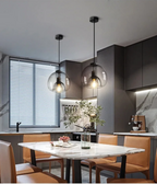 Amber Glass Pendant Light – Modern E26 Ceiling Lamp | Warm Ambient Lighting | Elegant Contemporary Interior Feature