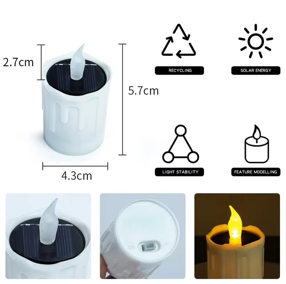 EverGlow Solar Tea Lights Set of 6 – Waterproof Flameless Outdoor Candles | Warm White Decorative Garden Lighting