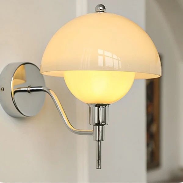 Mushroom Glow Wall Light – Organic Glass Sconce | Nordic Cream Accent Lighting