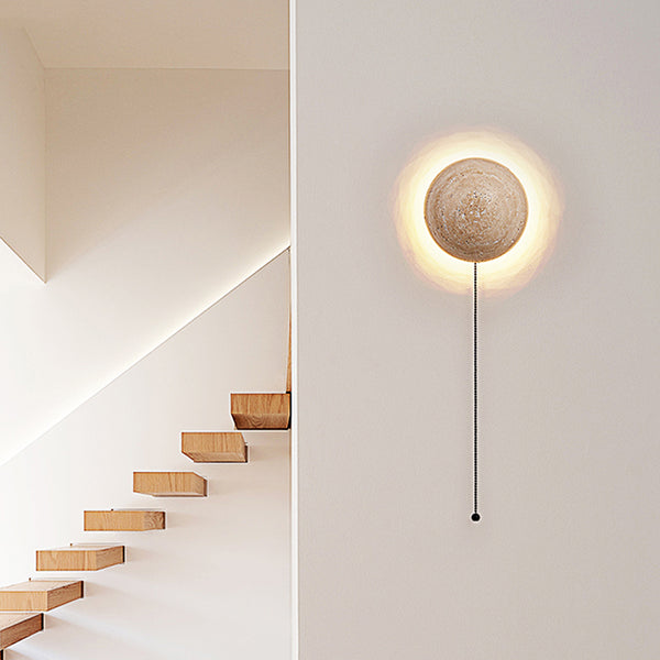 Nordstone Travertine Wall Light – Scandinavian Cream Sconce | Minimalist Natural Stone Lighting