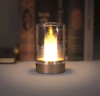 EmberGlow Rechargeable Flame Lamp – USB-C Touch Sensor Night Light | Dimmable LED Ambient Lighting