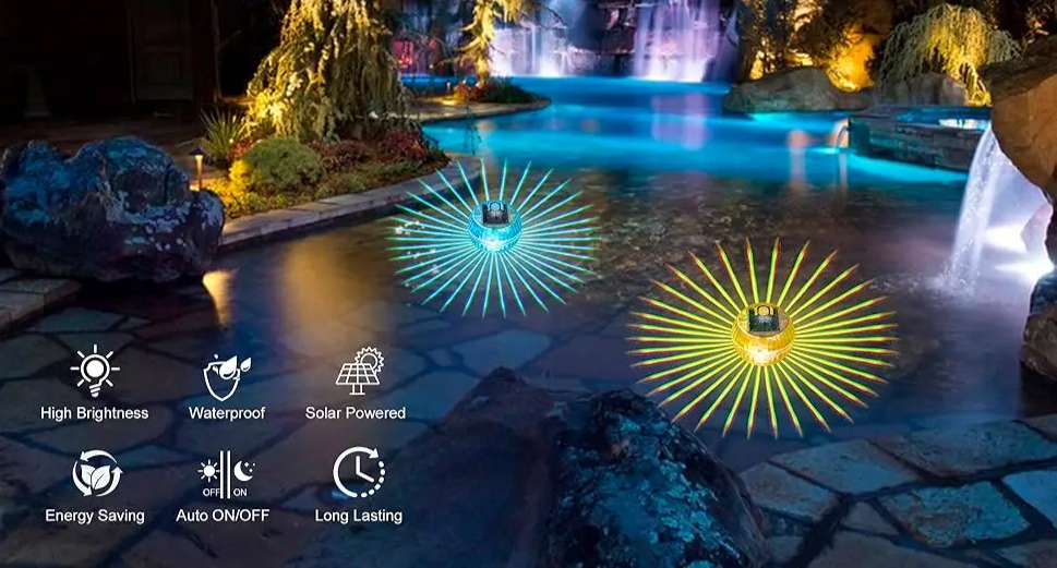 LumiWave Solar Floating Pool Light – RGB Waterproof Garden & Pool Lamp | Colour-Changing Outdoor Ambience