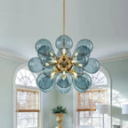 Blue Bubble Cluster Chandelier – Artistic Glass Globe Ceiling Light | Luxury Modern Statement Lighting