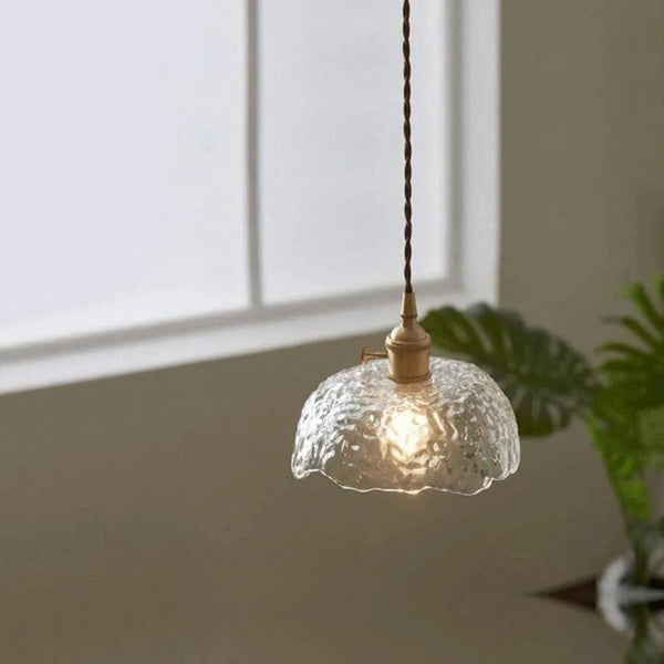Brass Glass Pendant Light – Modern Elegant Hanging Lamp | Contemporary Ambient Interior Lighting