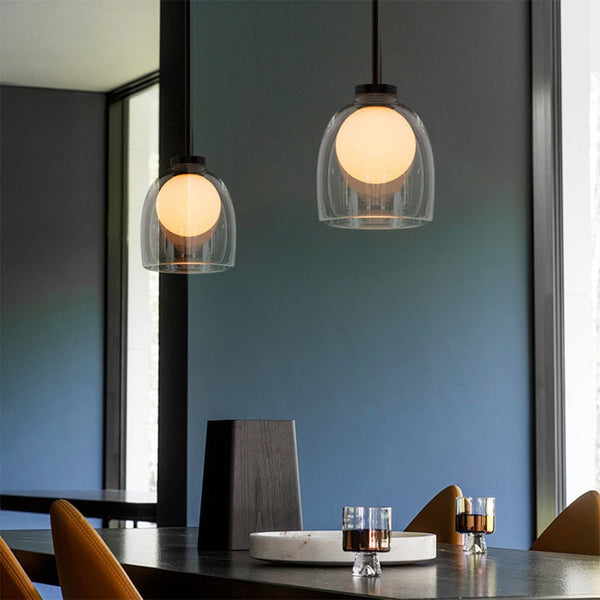 Smoke Glass Pendant Light – Modern Elegant Hanging Lamp | Contemporary Ambient Interior Lighting